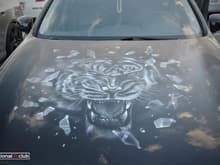 Airbrush done by lg auto body silver spring md (white bengal tiger)