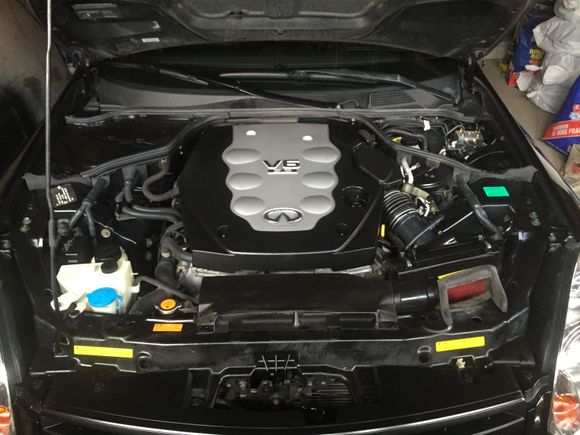 Polished engine bay.