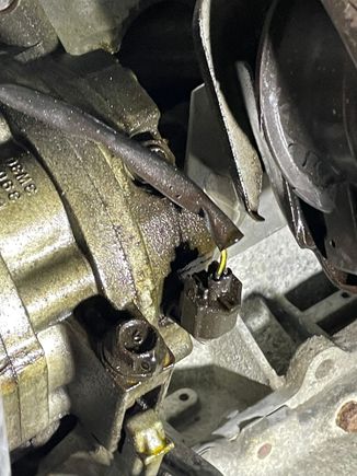 on A/C compressor so it's from above