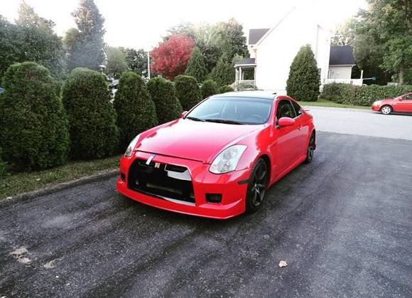 infiniti g35 red gtr style body kit#g35#redcar#monbb#bodykit#gtrstyle#34#infiniti#car#passion#flash#sun#love2ride