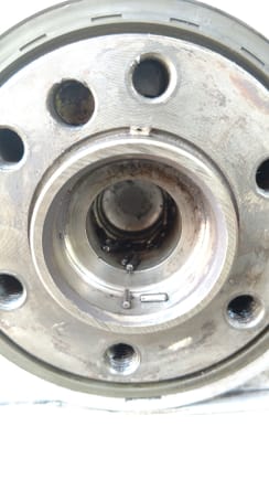 The pilot bearing got destroyed by the puller