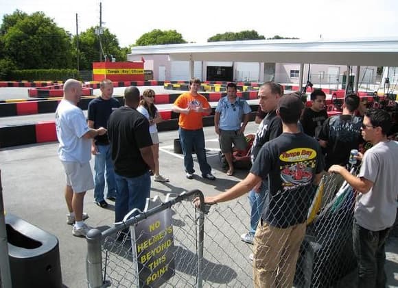 Go Kart briefing with the FL gang