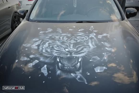 Airbrush done by lg auto body silver spring md (white bengal tiger)