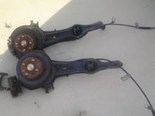 Today was a successful day at the junkyard, picked my my rear disc brakes for $100. Thats a steal down here in Florida. People sell these for 200-250. Couldnt find a proportioning valve. I will have to order one from Honda. I am going to rebuild these, bushings, rotors, calipers, and put new pads on these.