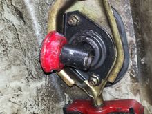 This is the bottom of the shifter linkage that is in the car, next to the brand new bushing well one of them, from the diagram the bushing is supposed to be inside the black metal housing.