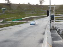 Round 3 of the State Hill Climb Series Tasmania Australia Baskerville Raceway 8/7/18. Rooster Tail just starting to form - down force working nicely.