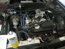 Engine bay shot with some starting fluid..