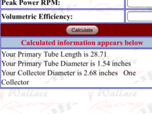 Found a primary header length calculator based off some engine and cam specifications and target peak power out put.