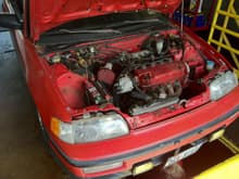 First day I had the car. Can see the stock intake manifold.