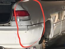 And also while im sourcing a trunk im trying to fix thi . I need a bumper and the little piece of metal below the tail light. 

My buddy said we could get the dent out of the fender with a hammer and some other techniques from the inside. 