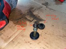 Rubber tip similar to that I broke off a new seal that fell down the passageway.