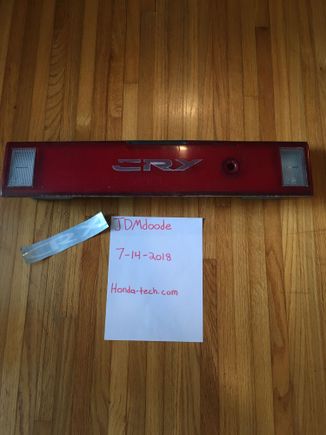 Rear center tail light with an extra CRX sticker I had a buddy make. $40 obo 