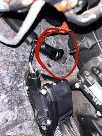 Rubber around harness where i decided to poke a hole through, i think i might have punctured a wire and thats why i have the lights on.