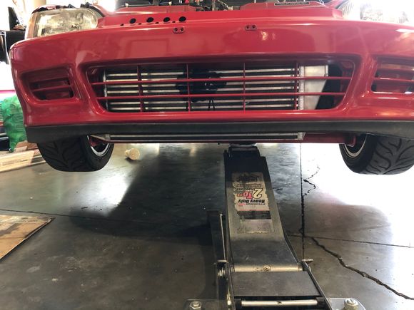 Sits just below the bumper but right above the traction bar so Im happy. 