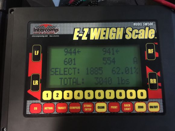Well, I've got her down to 3040 with out me in the seat. I'm 160 pounds.