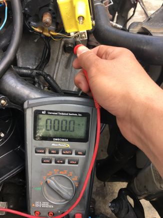 The negative lead was connected to the battery ground.