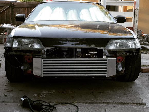 The intercooler is mounted and sits perfectly behind the ef8 bumper. No cutting of the bumper needed!