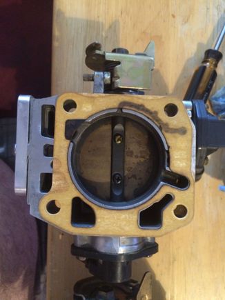 Here is the H23AV Stock gasket on the h22a TB. I put it on as reference to the size difference, not a big change but noticeable.