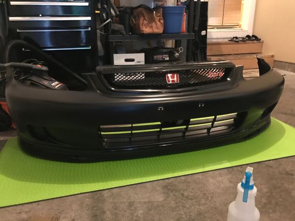 Old scratched up and damaged grill had to go