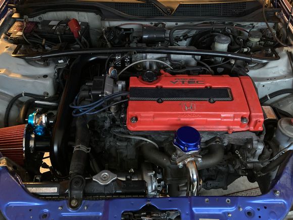 Had to grind some of the block away for the turbo to fit