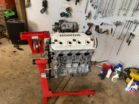 Just got this motor today. Was told it’s low comp, looked ok when I pulled the head off but it’s getting bored to 76mm with oversized d17a2 pistons, milling the block probably .030-.040” last motor I milled .030” and from my calcs it should have been 11 to 1 with the dished pistons. I ran a comp stage 3 na cam on the last motor and it did awesome. 