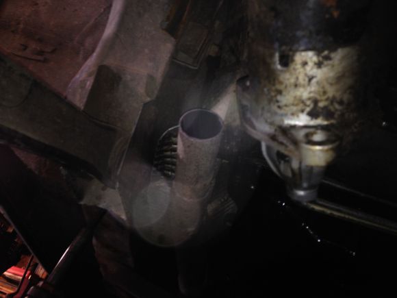 jeep oil pan job, removed the oil pan from the bottom without taking apart any major components , sautered the pin holes then re installed.