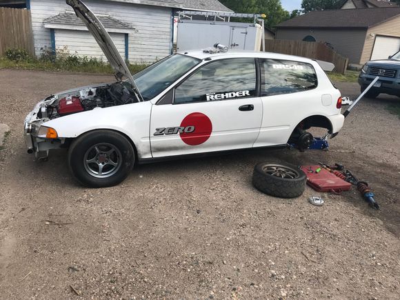 Tossed GC with Koni yellows in it. Front needs to come up a bit.