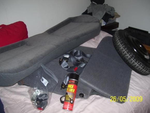 the stuff i pulled theirs also a jack,tire tool,and board