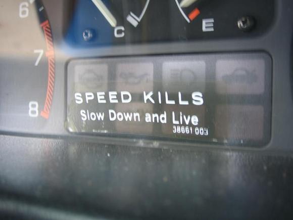 say NO to drugs.SPEED KILLS!