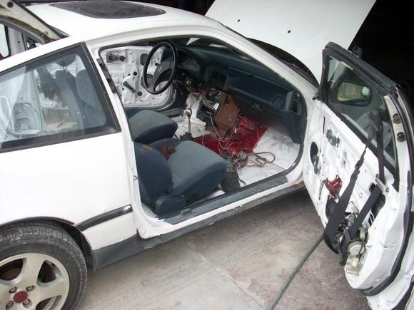 honda crxside and inside view of the car