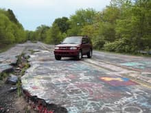 had to take to the crack in the road near Centralia PA.