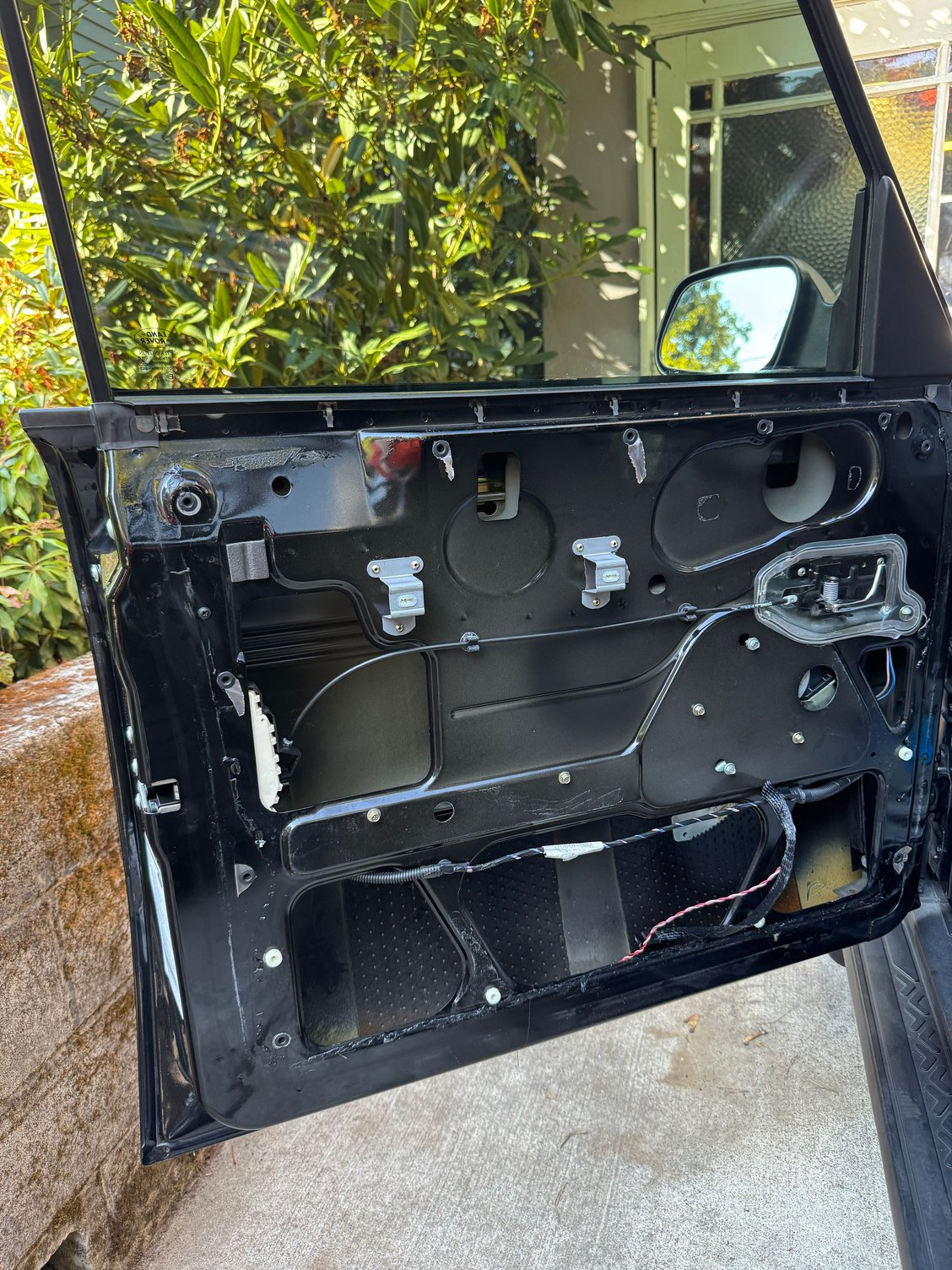 Reference photo of door with water membrane removed