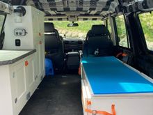 Camper setup in "bench mode"