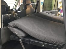 Bed cushions in travel position