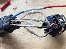 red wire goes to blue wire on pump