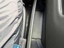 You can see on the pass seat here the tab  that is supposed to hold it in came out