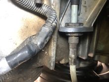 - Transfer case cable on top of transfer case