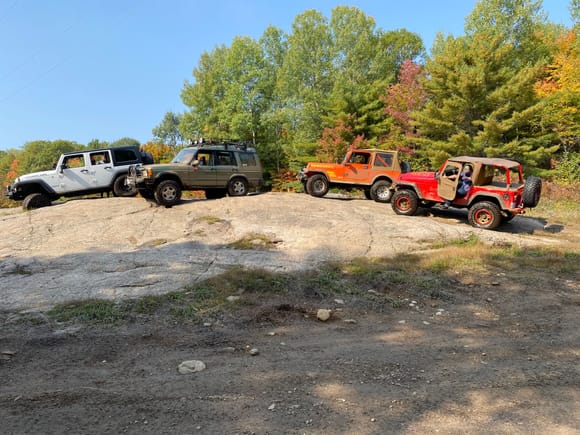 Group for the day, the older rigs are my buddies, the new rubicon guy we just met