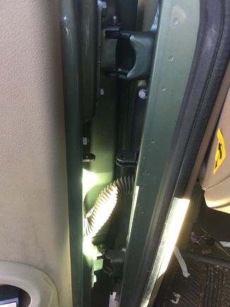 missing drivers side metal check arm and pin?