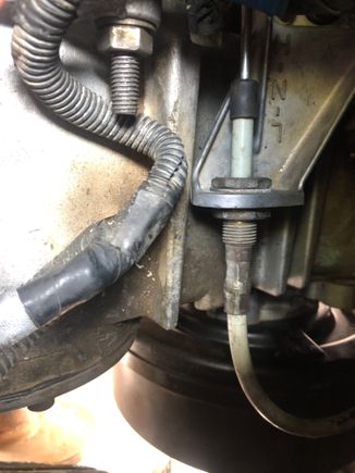 - Transfer case cable on top of transfer case