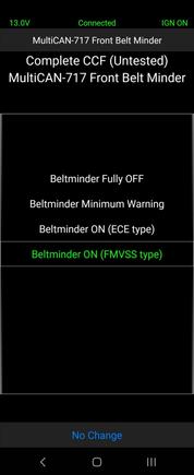 Change to MultiCAN-717/737 Seat Belt Minder 