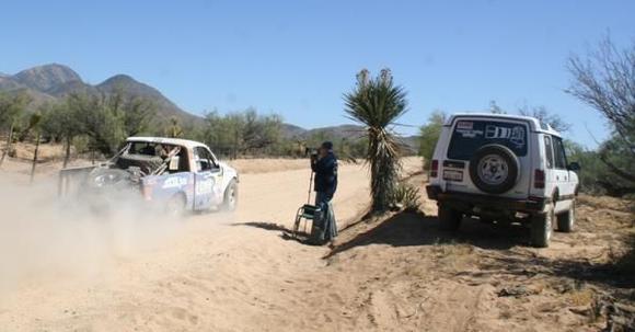 My brother video taping Baja 500 Valle Trinidad, BC