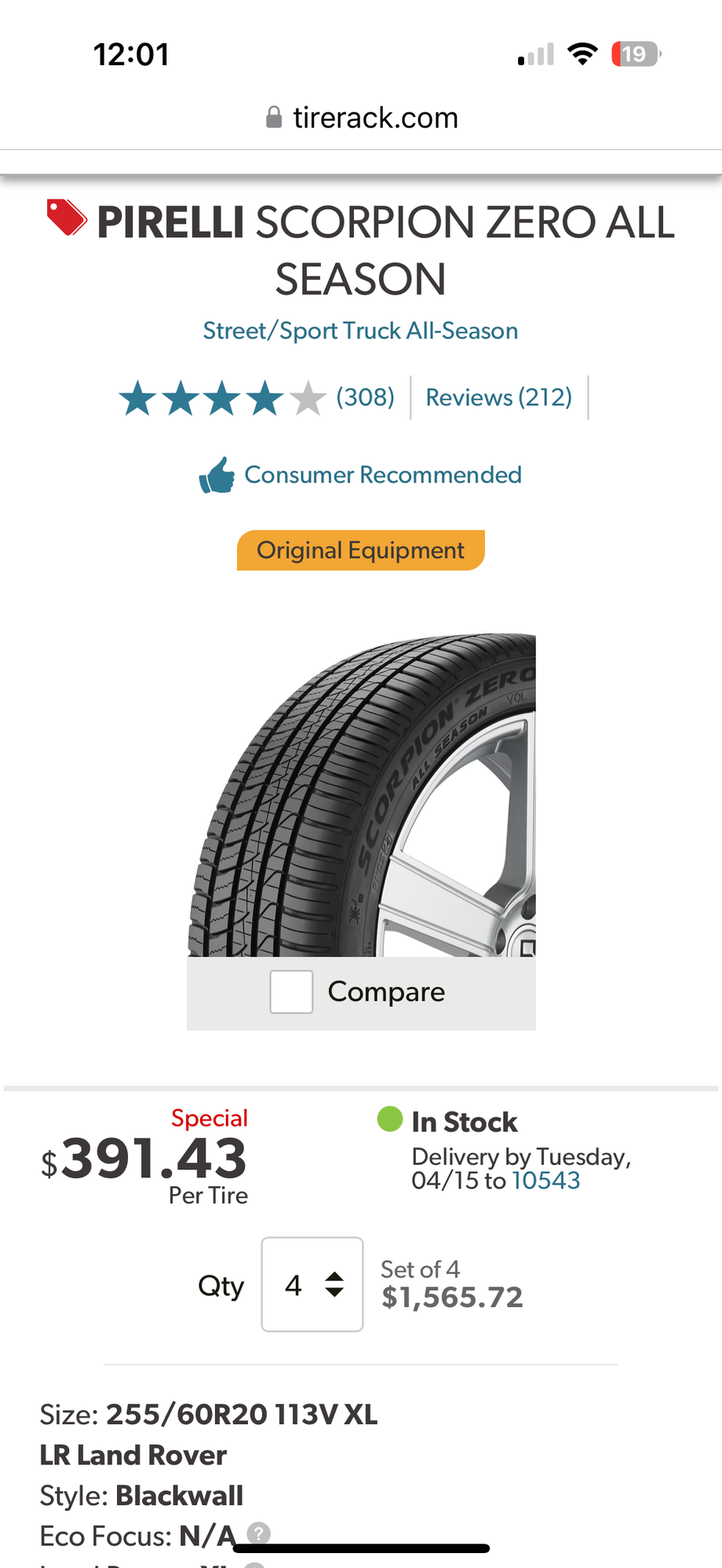 Wheels and Tires/Axles - Brand new scorpion zero tires for 20in wheels - New - -1 to 2026  All Models - Mamaroneck, NY 10543, United States