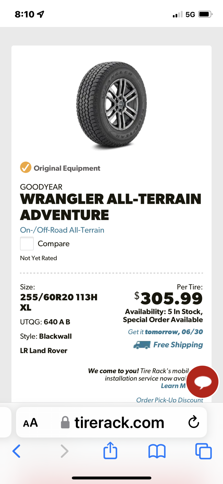 Wheels and Tires/Axles - 5 New (170 miles) Goodyear Wrangler 255/60/20 OEM Tires - Los Angeles - New - 0  All Models - Los Angeles, CA 90266, United States