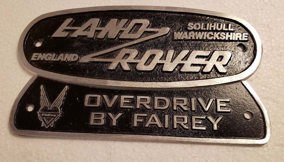 Land rover series original aluminium grille or rear tub badges SOLIHUL 