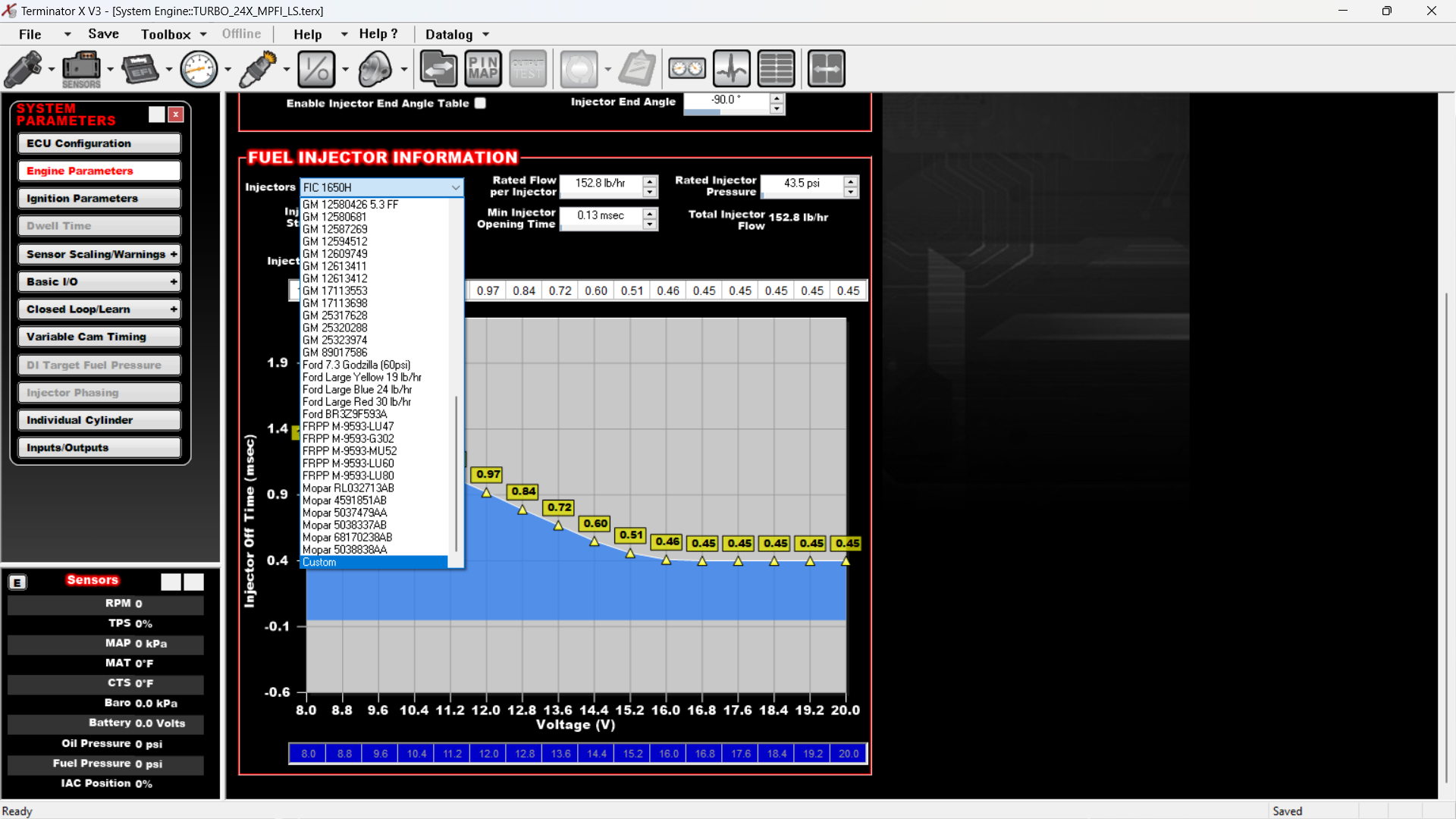 This is where you select custom injectors