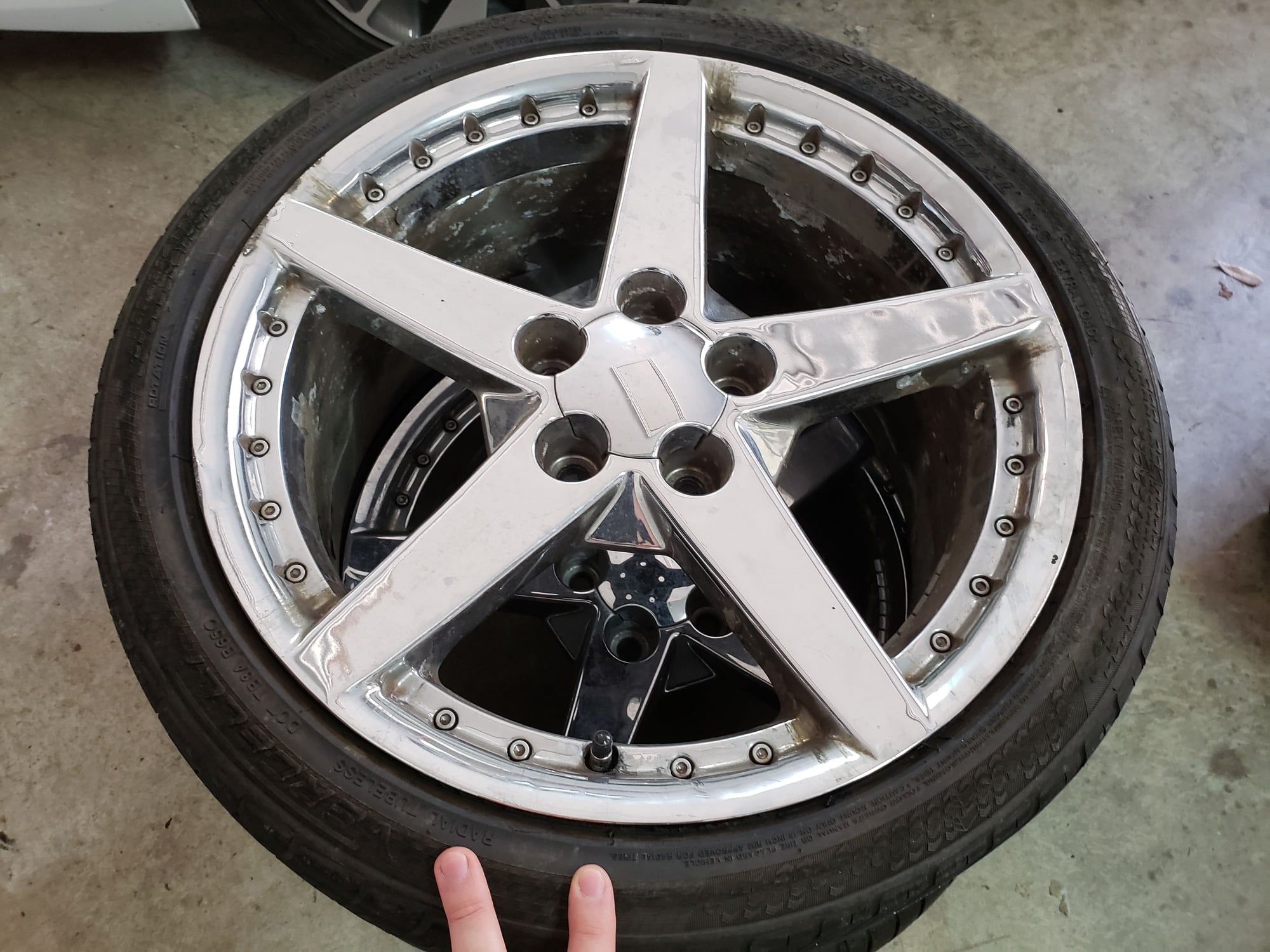  - Chrome C6 Corvette Replica wheels, Very used. - Plano, TX 75082, United States