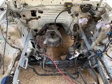 I'm starting to do some underhood clean up in preparation for future paint before the crate engine goes in.