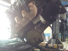 engine coming out at an extreme angle, its the only way it fits