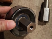 Stock 3" idler and home made standoff